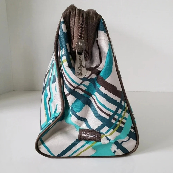 Thirty-One Sea Green Plaid Travel Toiletry  /Cosmetic Bag. - Picture 6 of 10